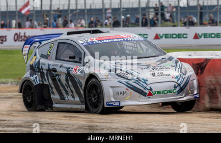 27. Mai 2018, Silverstone, Towcester, England; Cooper reifen Welt RX von Großbritannien, die SpeedMachine Festival; Ben Philip Gundersen (NOR) für Team JC Raceteknic während der Qualifizierung 3 von der RX2 Rallycross Meisterschaft Stockfoto