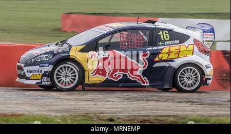 Silverstone Circuit, Towcester, UK. 27. Mai, 2018. Cooper reifen Welt RX von Großbritannien, die SpeedMachine Festival; Oliver Eriksson (SWE) für Team Olsbergs MSE während der RX internationalen Rallycross Halbfinale Credit: Aktion plus Sport/Alamy leben Nachrichten Stockfoto