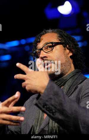 Hay Festival, Heu auf Wye, UK - Mai 2018 - David Olusoga Historiker, Autor und Sender spricht über sein Buch Schwarz und British - Eine vergessene Geschichte - Foto Steven Mai/Alamy leben Nachrichten Stockfoto