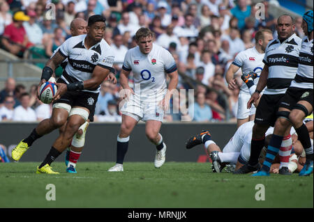 Twickenham, England, 27. Mai 2018. Quilter Schale, Rugby, Baa Baa's, Joe TEKORI, während die England vs Barbaren, Rugby Match an der RFU. Stadion, Twickenham. UK. © Peter Spurrier/Alamy leben Nachrichten Stockfoto