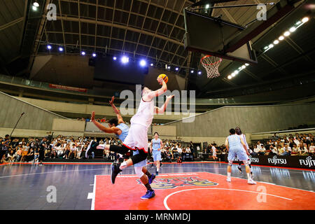 Tokyo Metropolitan Gymnasium, Tokio, Japan. 27. Mai, 2018. Allgemeine Ansicht, 27. Mai 2018 - Basketball: 4 3x3 Japan's Meisterschaften Männer Finale zwischen Jobu Universität 12-17 TACHIKAWA WÜRFEL an der Tokyo Metropolitan Gymnasium, Tokio, Japan. Credit: Naoki Morita/LBA SPORT/Alamy leben Nachrichten Stockfoto