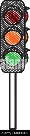 Doodle Ampel Sicherheit transport Objekt Stock Vektor