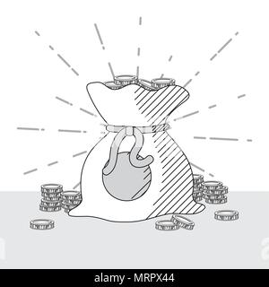 Hand zeichnen Geld und Geschäft cartoons Stock Vektor