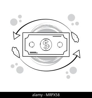 Hand zeichnen Geld und Geschäft cartoons Stock Vektor