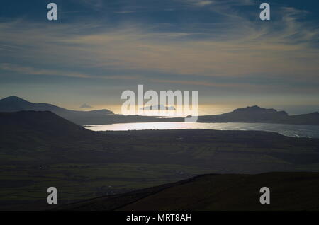 Der Blick vom Blick nach Westen über den Atlantik von Mount Brandon Stockfoto