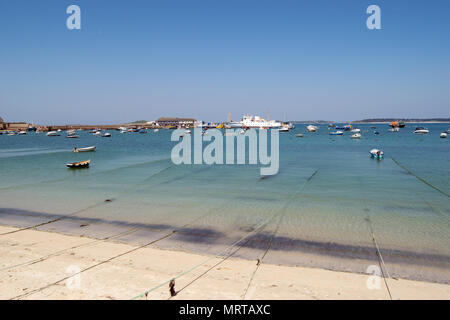 Hugh Town Harbour, die St Mary's, Isles of Scilly, Cornwall, Großbritannien Stockfoto