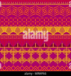 Tribal ethnischen nahtlose Muster. Abstrakte geometrische Ornamente mit afrikanischen Motiven. Vector Illustration. Perfekt für Textildruck, Tapete, Stoff, Gewebe, Geschenkpapier und Stoff Design. Stock Vektor
