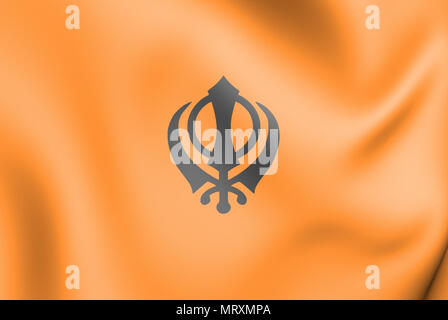 3D-Flagge der Khalistan. 3D-Darstellung. Stockfoto