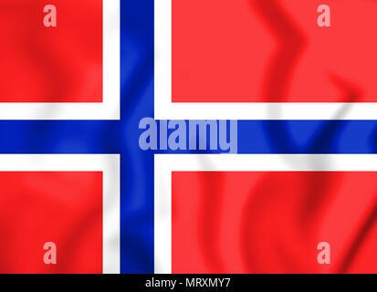 3D-Flagge Norwegen. 3D-Darstellung. Stockfoto