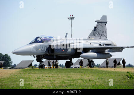 Luftfahrt, Flug, Flugzeug, Militär, fighter, Luftangriff, Einheit, Sicherheit, Raum, Luft Flur, Lage, Navigation, fliegen, fliegen hoch, SAAB JAS-39 Gripen, Stockfoto