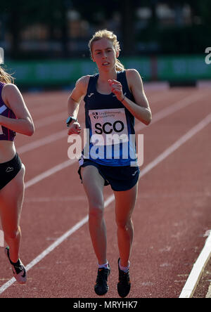 In Loughborough, England, 20, Mai, 2018. Lauren Stoddart konkurrieren in 3000 SC der Frauen während der LIA 2018 Loughborough Internationalen Leichtathletik erfüllen Stockfoto