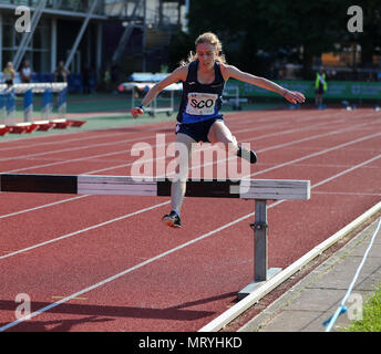 In Loughborough, England, 20, Mai, 2018. Lauren Stoddart konkurrieren in 3000 SC der Frauen während der LIA 2018 Loughborough Internationalen Leichtathletik erfüllen Stockfoto