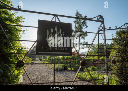 Eingang zu den Gemüsegarten von Torridon Hotel, Addo, North West Highlands, Schottland Stockfoto