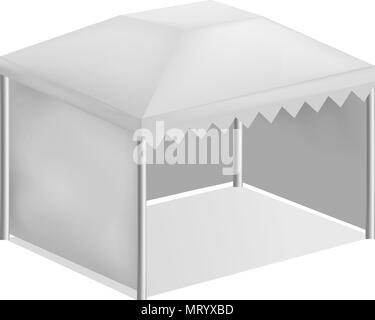 Kommerzielle zelt Mockup, realistischen Stil Stock Vektor