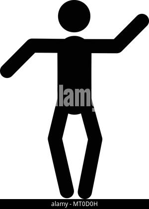 Tänzerin Vektorsymbol, auf weißem Hintergrund Stock Vektor