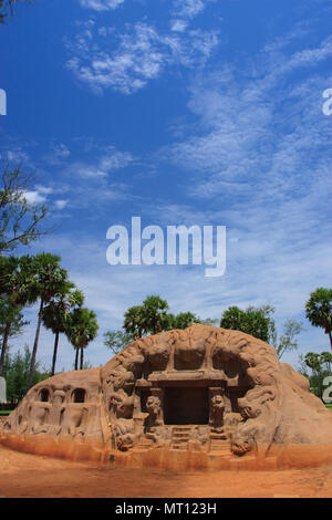 Mahabalipuram Tiger Cave - Tamil Nadu (Indien) Stockfoto