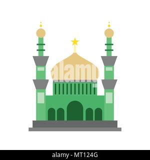 Green Style islamische Moschee Gebäude Vector Illustration Graphic Design Stock Vektor