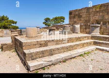 Die Ruinen der antiken Stadt Kamiros auf der Insel Rhodos in Griechenland Stockfoto