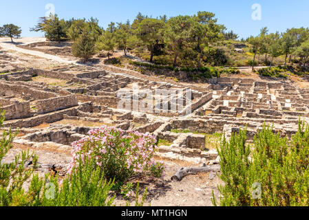 Die antike Stadt Kamiros im Nordwesten der Insel Rhodos. Stockfoto