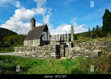 Der heilige Kevin Kirche, Kloster Glendalough, Co Wicklow, Irland Stockfoto