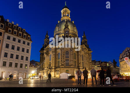 Dresdner Frauenkirche - Lutherische Kirche in Sachsen Deutschland Stockfoto