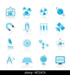 Wissenschaft, Forschung und Bildung die Symbole - Vektor Icon Set Stock Vektor