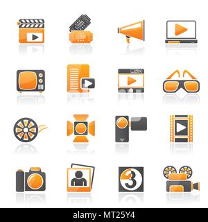 Film und Kino Symbole - Vektor Icon Set Stock Vektor