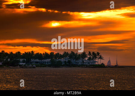 Sonnenuntergang Foto in Key West uns genommen Stockfoto