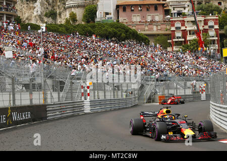 Monte Carlo, Monaco. 27. Mai, 2018. Motorsport: FIA Formel Eins-Weltmeisterschaft 2018, Grand Prix von Monaco, #3 Daniel Ricciardo (AUS, Aston Martin Red Bull Racing), 27.05.2018. | Verwendung der weltweiten Kredit: dpa/Alamy leben Nachrichten Stockfoto