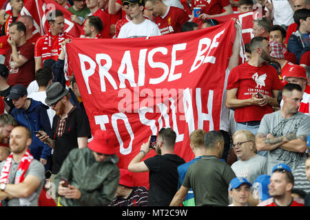 Liverpool Fans vor dem UEFA Champions League Finale zwischen Real Madrid und Liverpool an olimpiyskiy National Sports Complex am 26. Mai 2018 in Kiew, Ukraine. (Foto von Daniel Chesterton/phcimages.com) Stockfoto