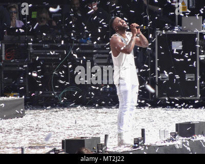 Justin Bieber- führt bei der BBC Größte Wochenende an Singleton Park in Swansea am 27. Mai 2018 Stockfoto