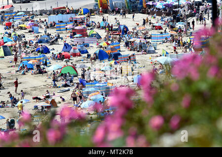 Lyme Regis, Großbritannien. 28. Mai 2018. Bank Urlaub Wetter in Lyme Regis, Dorset. Credit: Finnbarr Webster/Alamy leben Nachrichten Stockfoto