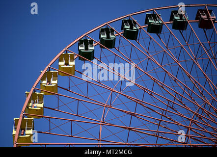 Berlin, Deutschland. 25 Mai, 2018. 25.05.2018, Berlin: Das Riesenrad auf dem Gelände des ehemaligen DDR-Vergnügungspark in der Planterwald. Die Spree Park wurde wild und sollte nun wieder belebt werden. Quelle: Britta Pedersen/dpa | Verwendung weltweit/dpa/Alamy leben Nachrichten Stockfoto