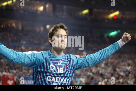 (C) LAURENT LAIRYS/LEMOUSTICPRODUCTION/MAXPPP-à KÖLN LE 27-05-2018 - VELUX EHF Champions League (Finale) HANDBALL CLUB DE NANTES VS MONTPELLIER AGGLOMERATION HANDBALL - NIKOLA PORTNER Stockfoto