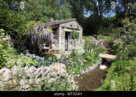 Nach Yorkshire, zeigen Garten von Mark Gregory, RHS Flower Show 2018 Willkommen Chlsea Stockfoto