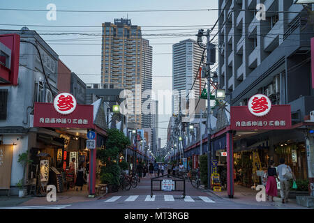 Tsukishima Monja Street, Tokio, Tokyo, Japan Stockfoto