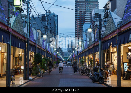 Tsukishima Monja Street, Tokio, Tokyo, Japan Stockfoto