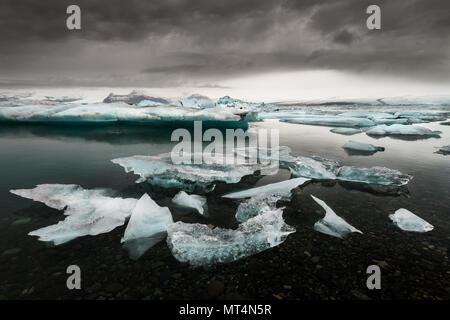 Berühmte Gletscherlagune Jökulsárlón. Stockfoto
