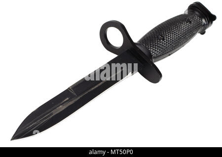 M16 rifle Bayonet isoliert auf weißem Stockfoto