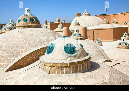 Dach der Sultan Mir Ahmed Hammam (Dampfbad), Kashan, Iran Stockfoto