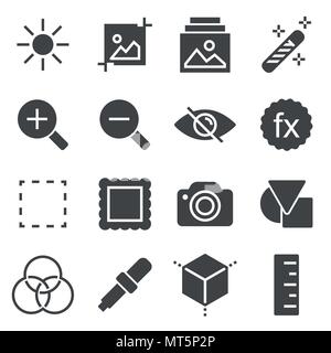 Einfache Bildbearbeitung Verwandte Vector Icons für Ihr Design Stock Vektor