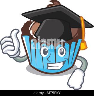 Staffelung chocolate Cupcake Charakter Cartoon Stock Vektor
