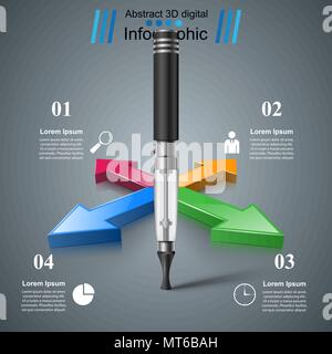 Schädlichen Zigarette, Viper, Rauch, Geschäft Infografiken. Stock Vektor