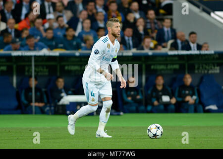 Kiew, Ukraine. 26 Mai, 2018. Sergio Ramos von Real Madrid in der Champions League Fußball Spiel zwischen Real Madrid und Liverpool an der NSC Olympiastadion Credit: Alexandr Gusew/Pacific Press/Alamy leben Nachrichten Stockfoto