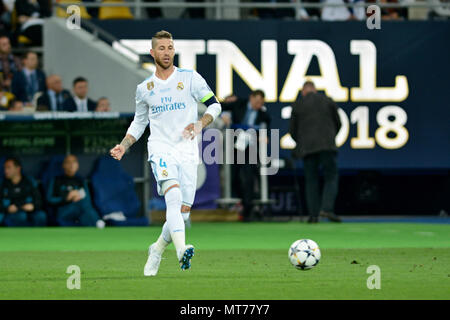 Kiew, Ukraine. 26 Mai, 2018. Sergio Ramos von Real Madrid in der Champions League Fußball Spiel zwischen Real Madrid und Liverpool an der NSC Olympiastadion Credit: Alexandr Gusew/Pacific Press/Alamy leben Nachrichten Stockfoto