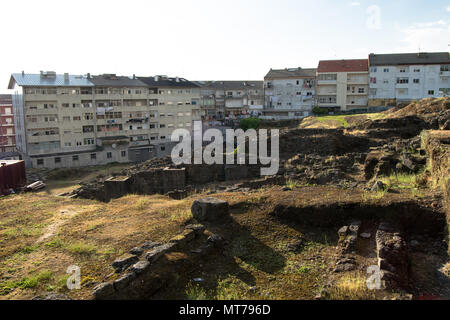 Archäologische Überreste von Bracara Augusta römischen Thermen in Portugal, Stadt Braga Stockfoto