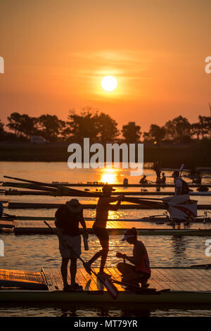 Sarasota. Florida USA. Allgemeine Ansicht, Boot Park. Sunrise. 2017 World Rowing Championships, Nathan Benderson Park Donnerstag, 28.09.17 © Peter SPURR Stockfoto