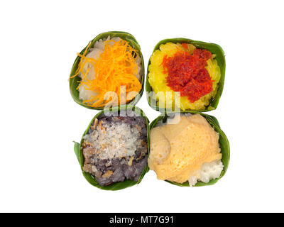 Süßer Klebreis mit Garnelen Topping, und andere Stockfoto