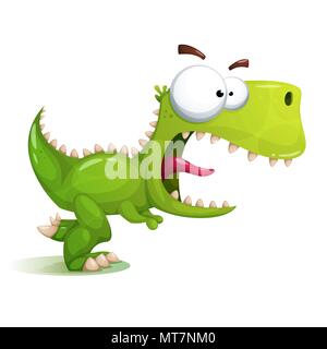 Lustig, nett, crazy Dinosaurier Abbildung. Stock Vektor