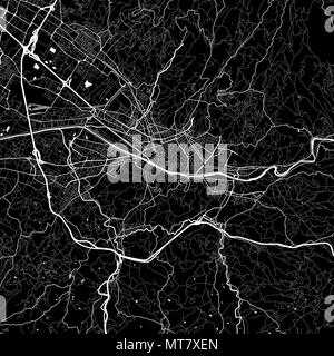 Stadtplan von Florenz, Italien. Der dunkle Hintergrund Version für Infografik und Marketing Projekte. Diese Karte von Florenz, Toskana, enthält typische Sehenswürdigkeiten Stock Vektor